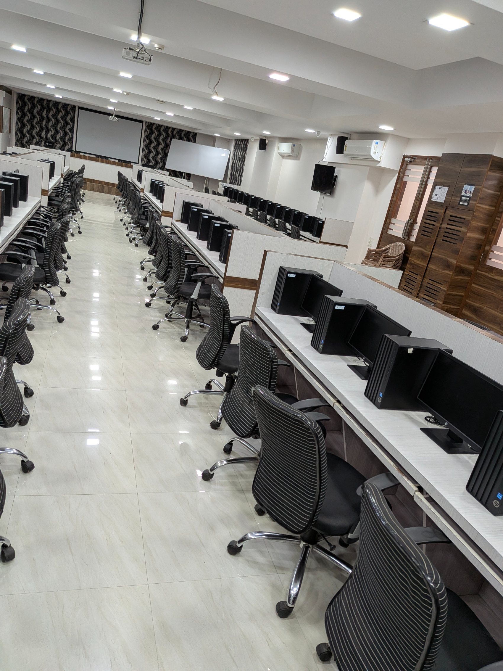 Rows of new workstations in a TSEC computer lab
